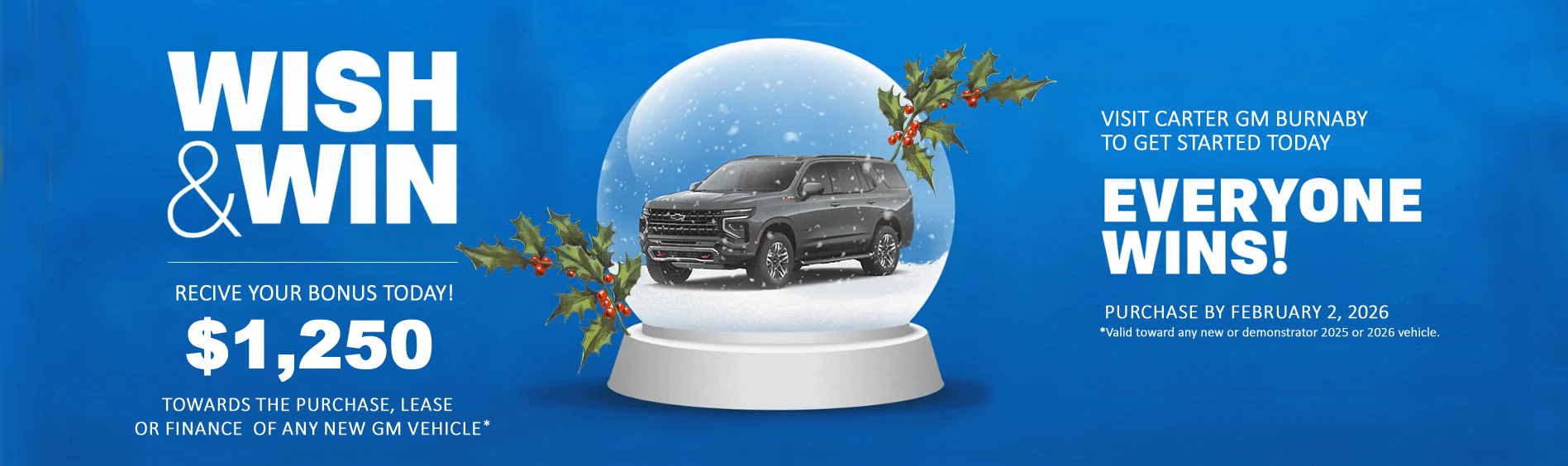 Enter for Your Chance to WIsh and Win at Carter GM in Burnaby BC