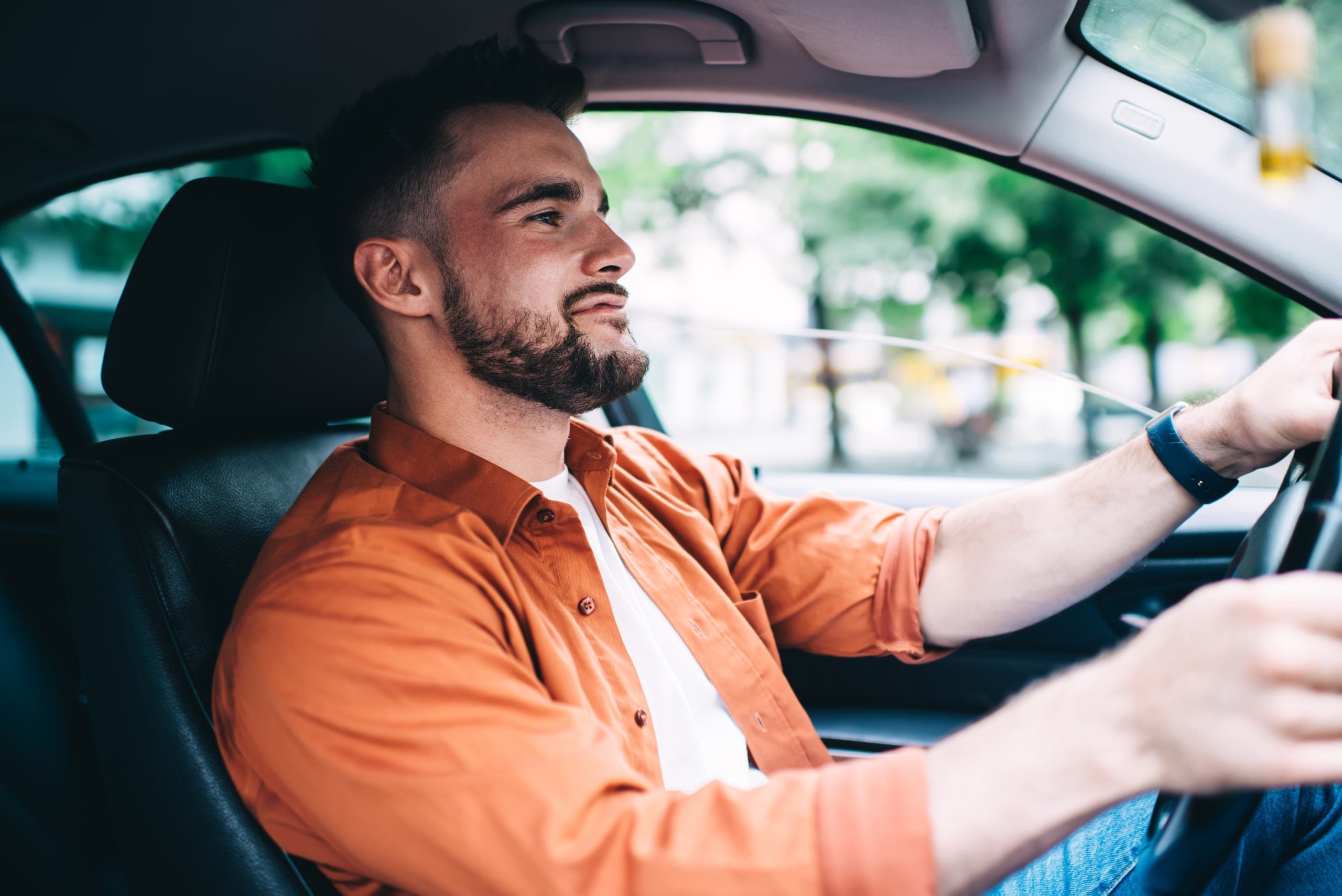 Driver enjoying the daily commute
