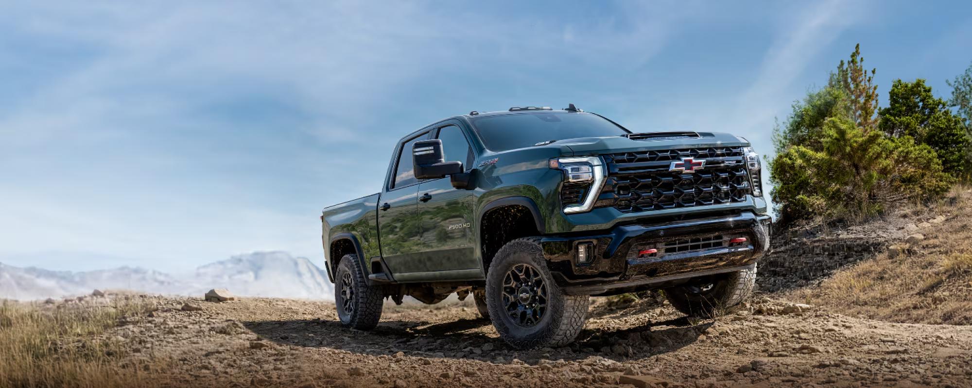 Front three-quarter view of the new 2027 Chevrolet Silverado HD pickup truck