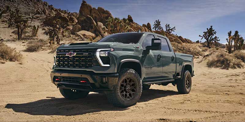 2027 Chevrolet Silverado HD ZR2 in rugged terrain