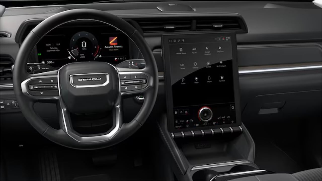 vue de l'habitacle et du tableau de bord d'un GMC Terrain 2026