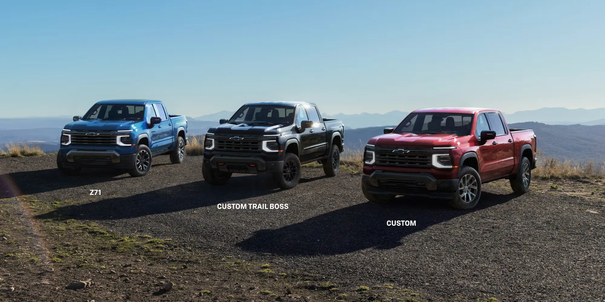 Versions Z71, Custom Trail Boss et Custom du Chevrolet Silverado 1500 2027.