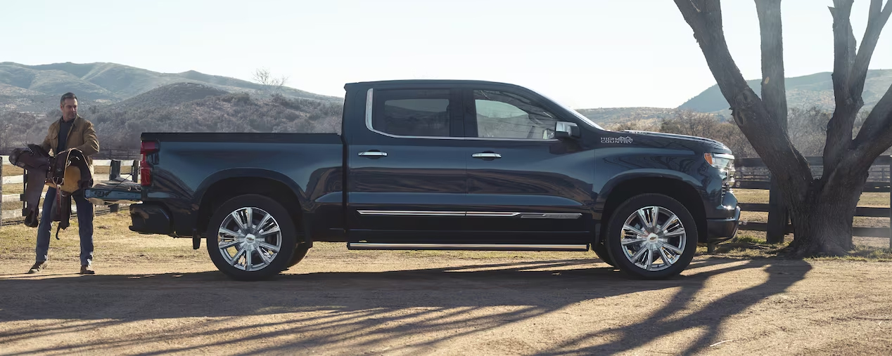 2023 chevrolet silverado 1500 high country profile parked in farm slider_widget-90-0